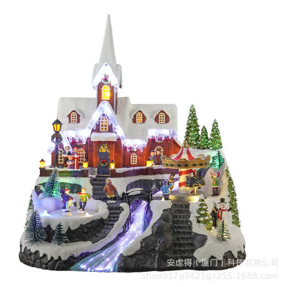 Christmas Decoration Mountaintop Church Gift Decoration