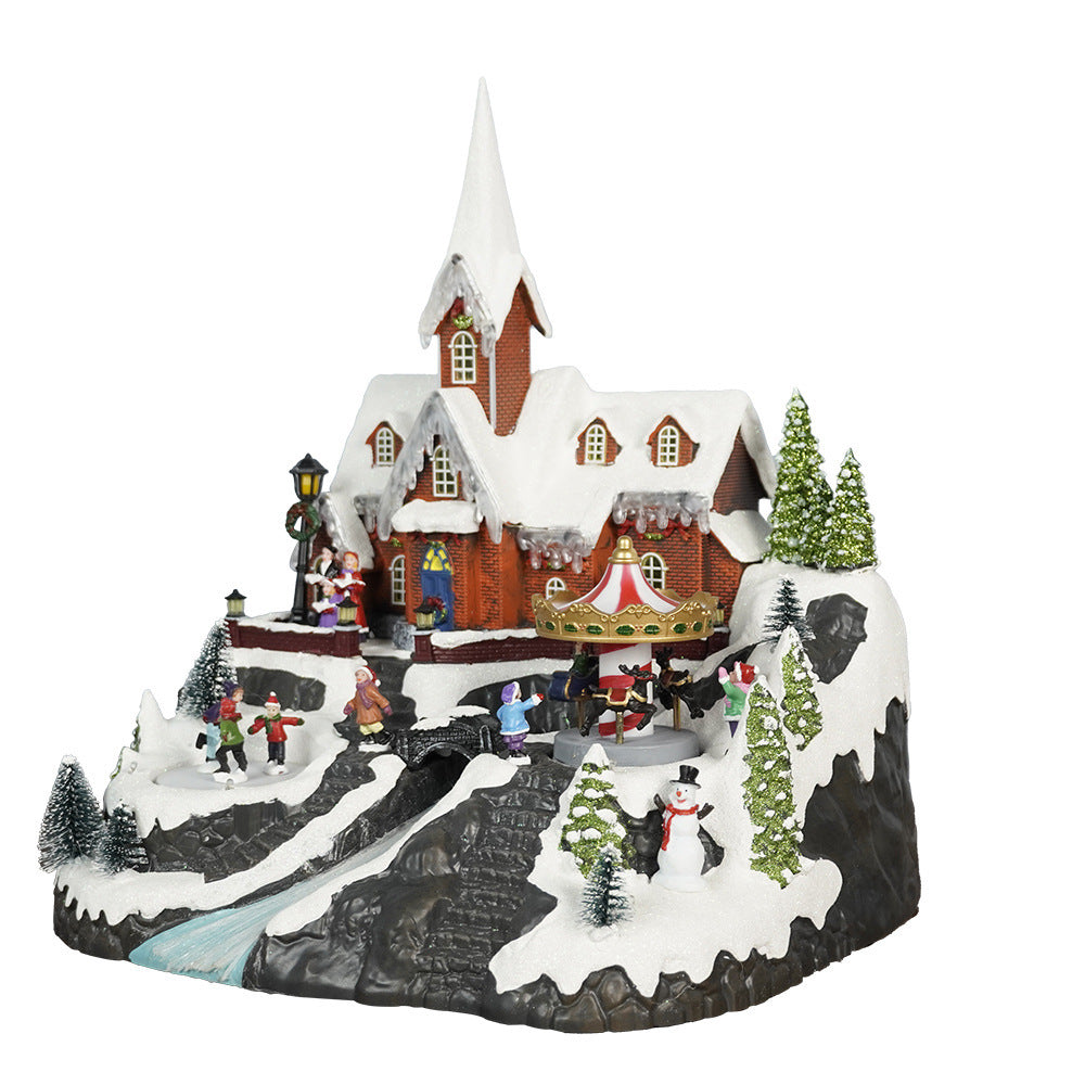 Christmas Decoration Mountaintop Church Gift Decoration